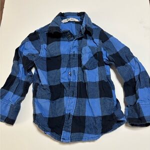 H&M Blue checkered plaid flannel cotton 2T toddler
